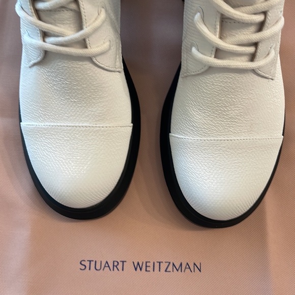 Stuart Weitzman Nisha White Lace-Up Boots Size 8.5 C NIB - Picture 4 of 17